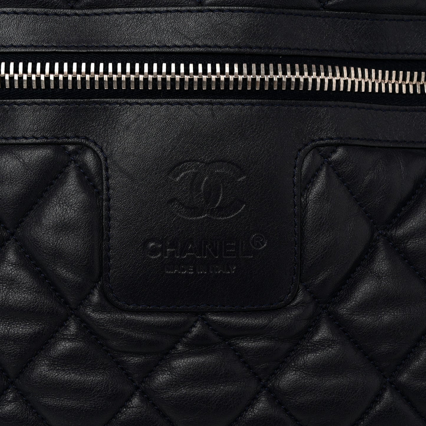 Lambskin Jersey Quilted Medium Coco Cocoon Reversible Tote Navy Fuchsia