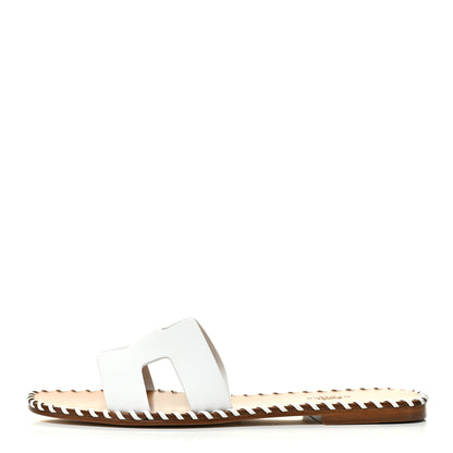 Hermes Calfskin Braided Oran Sandals 39 White 1 of 14