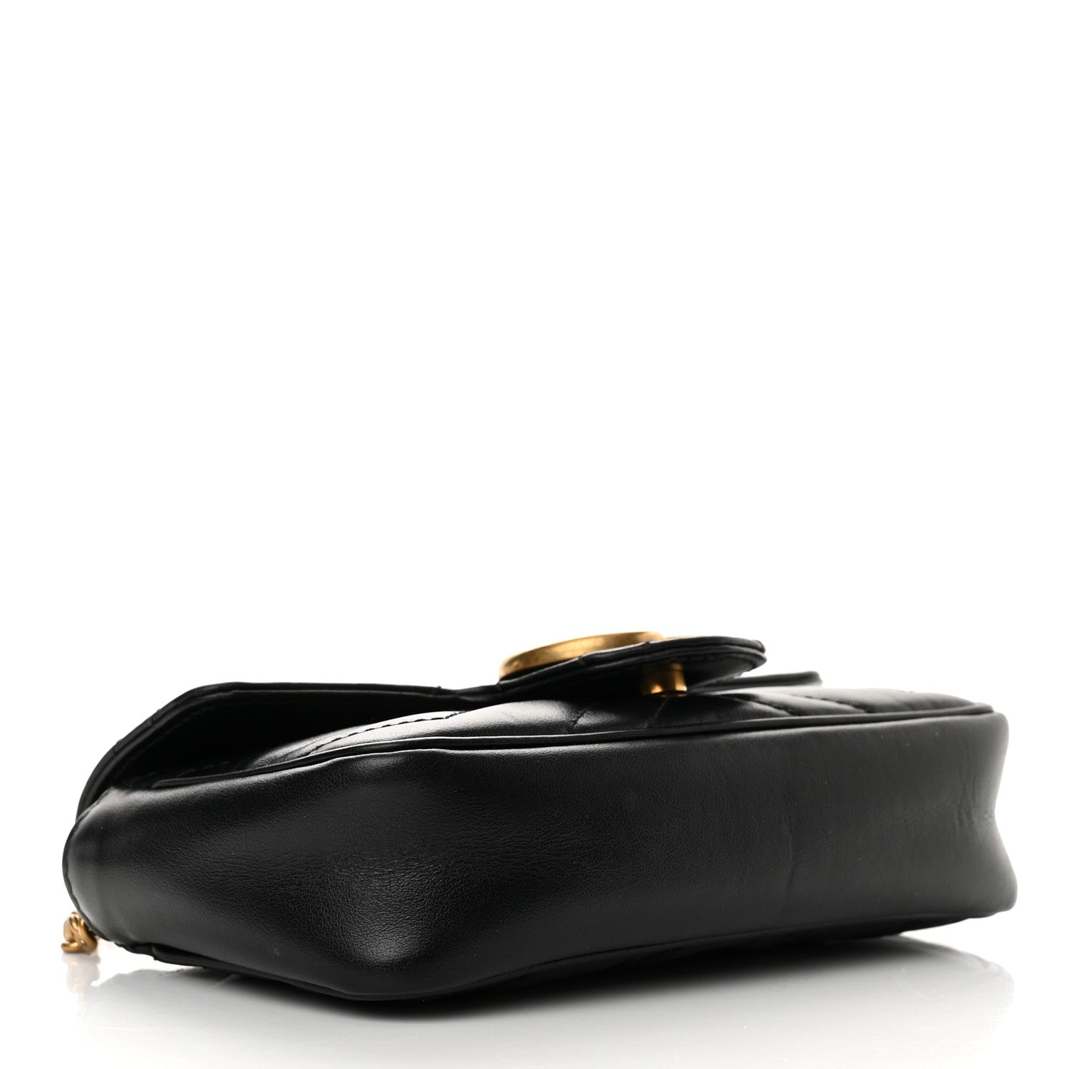 Gucci Calfskin Matelasse Super Mini GG Marmont Shoulder Bag Black 4 of 11