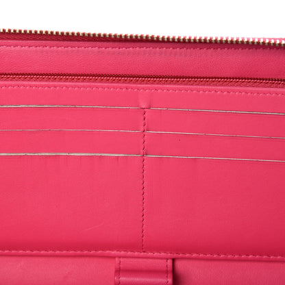 Chanel Lambskin Quilted Large Zip Around Organizer Wallet Dark Pink 13 of 14