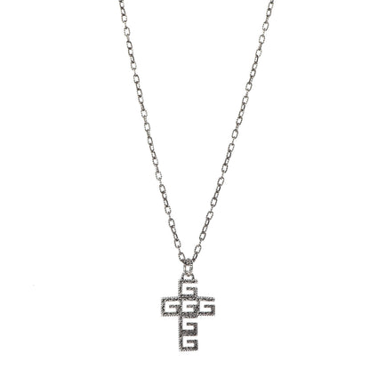 Gucci Mens G Cube Cross Necklace Silver 1 of 7