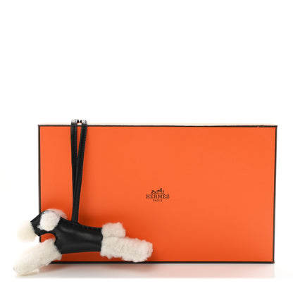 Hermes Milo Lambskin Shearling Budy Charm Black 5 of 5