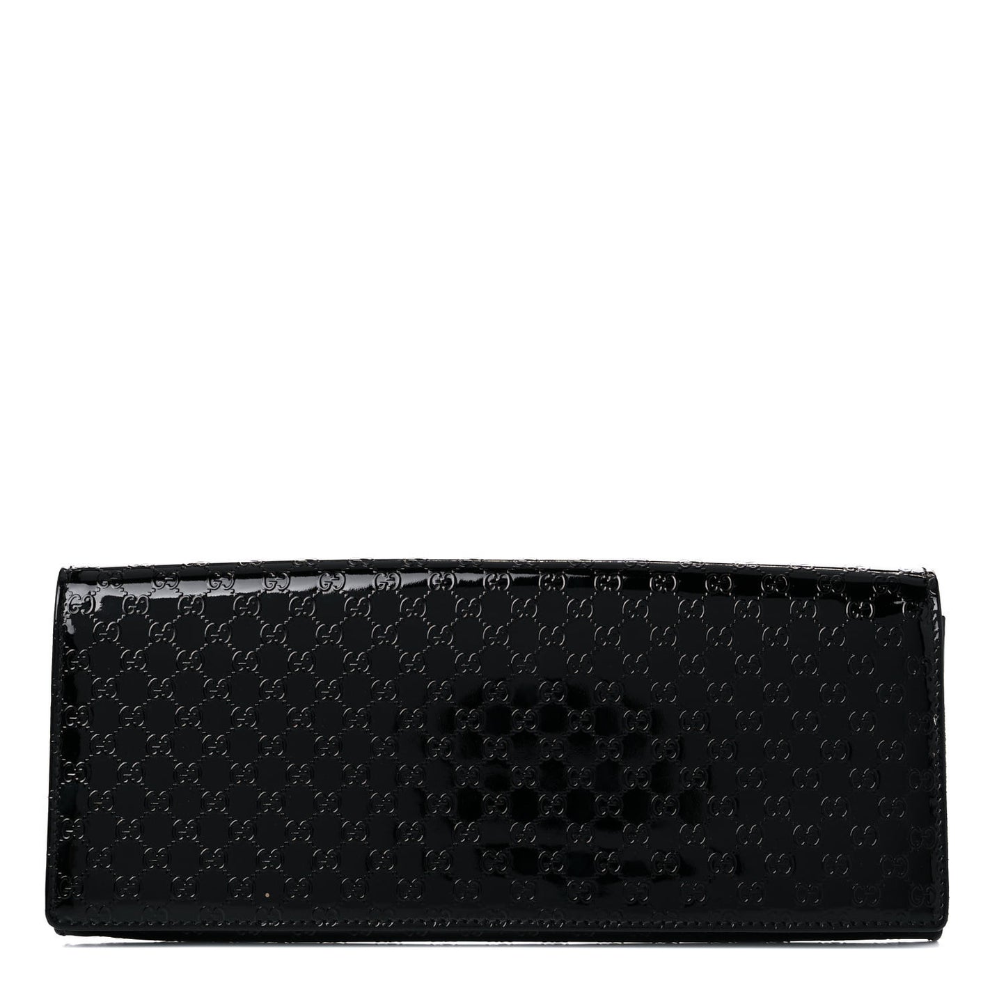 Patent Microguccissima Small Broadway Clutch Black