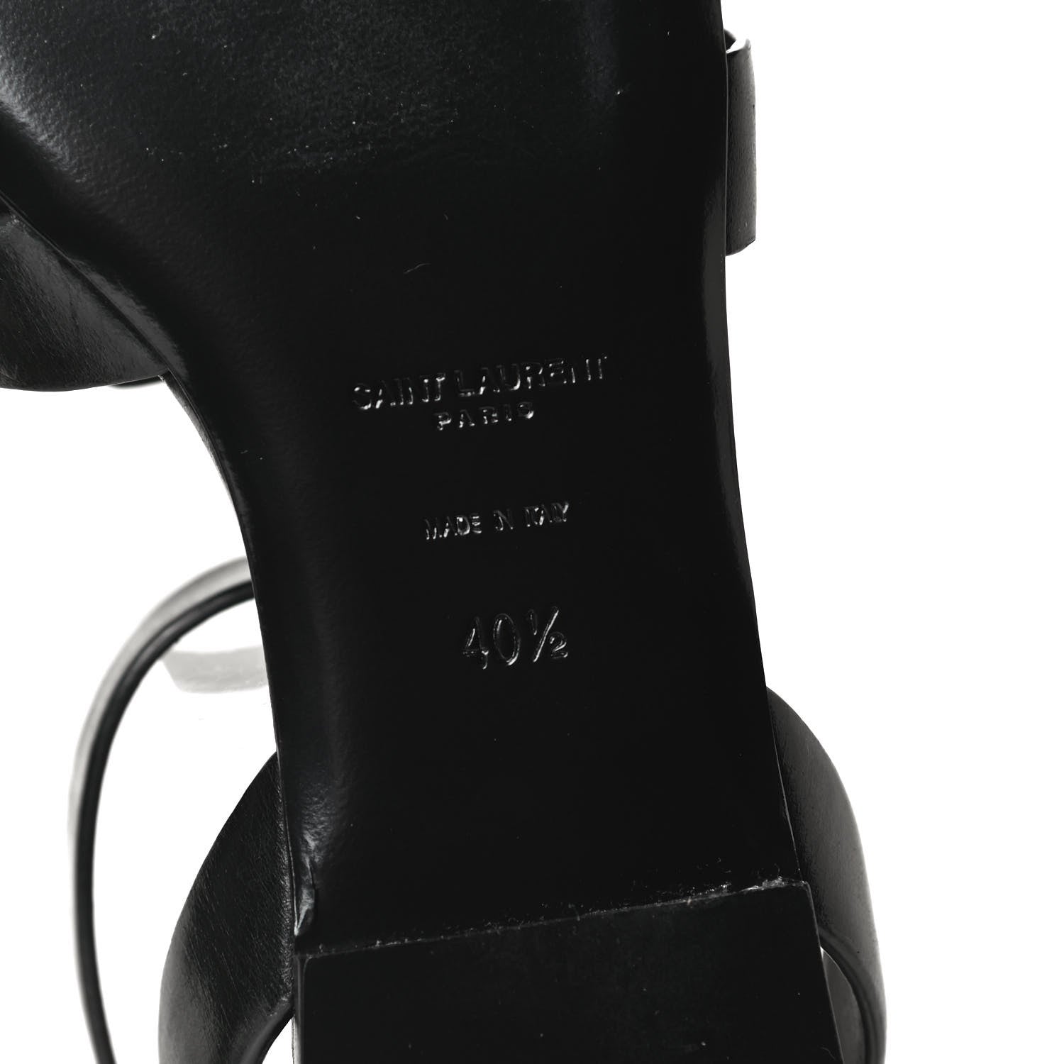 Saint Laurent Calfskin Tribute 05 Ankle Wrap Sandals 40.5 Black 6 of 9