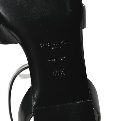 Saint Laurent Calfskin Tribute 05 Ankle Wrap Sandals 40.5 Black 6 of 9