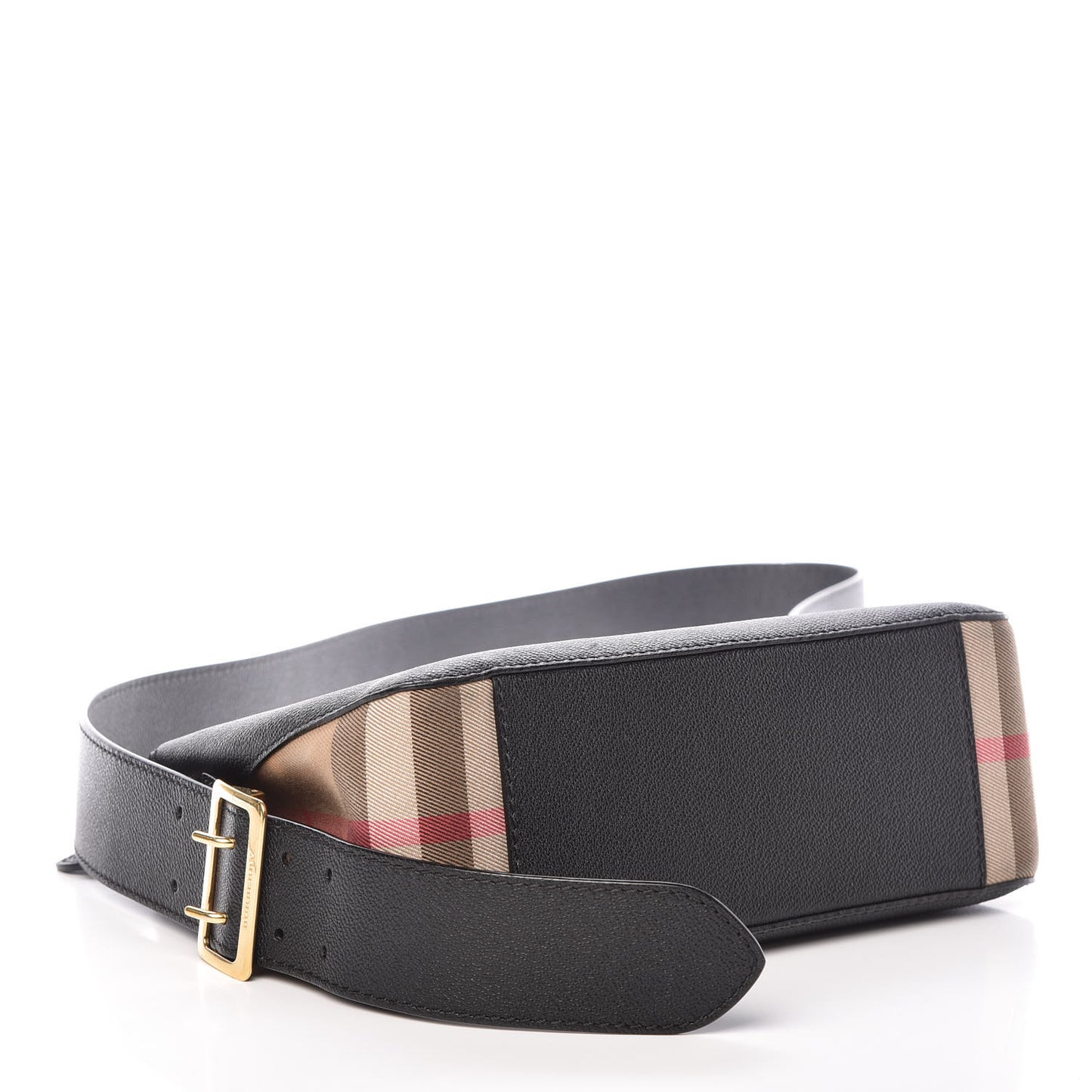 Soft Grain Calfskin House Check Small Helmsley Crossbody Black