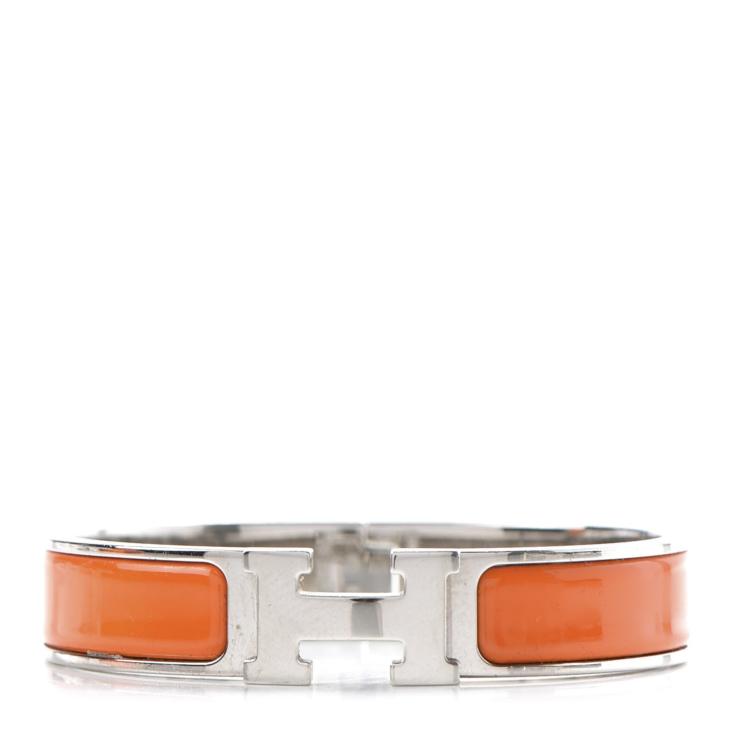 Hermes Enamel Narrow Clic Clac H Bracelet PM Orange 1 of 7