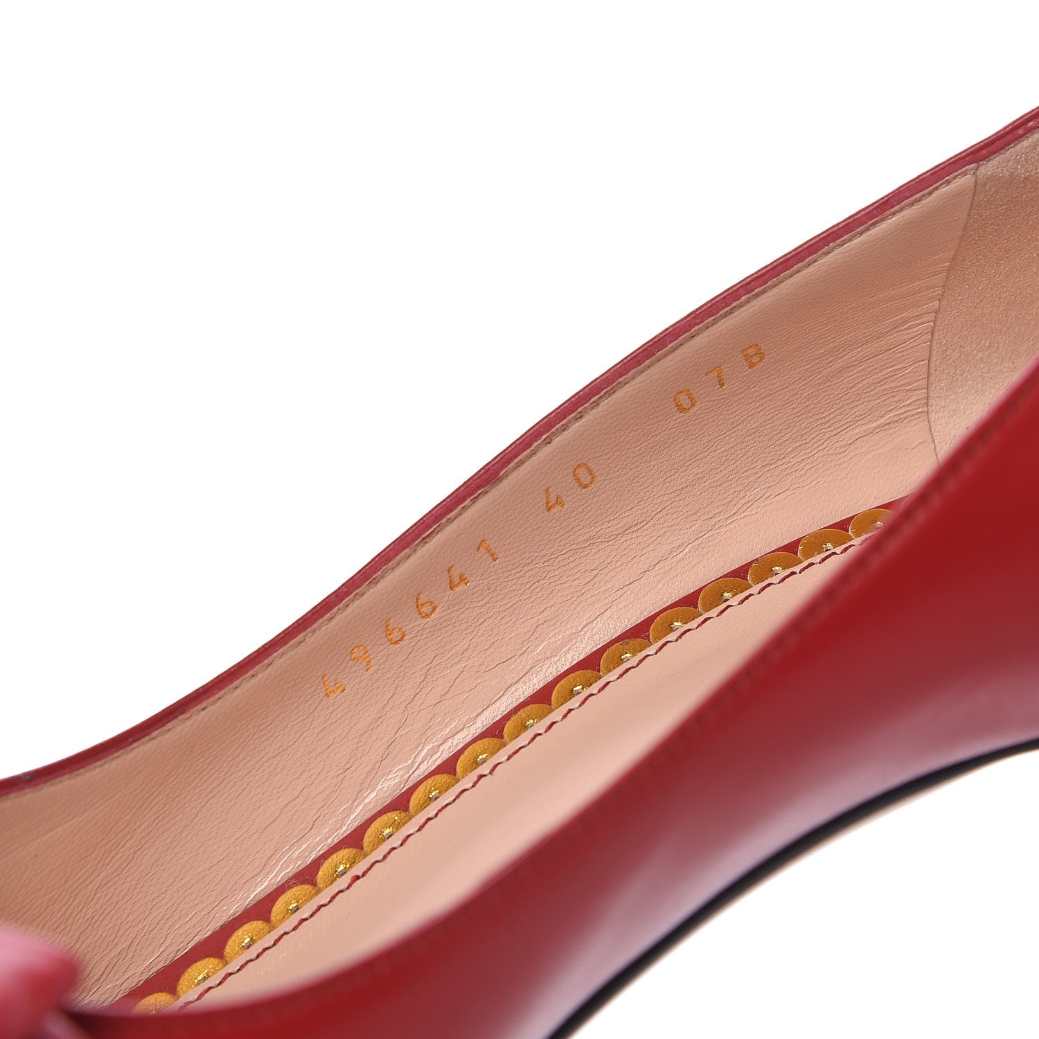 Gucci Nappa Queen Margaret Bow Mid Heel Pumps 40 Hibiscus Red 8 of 10
