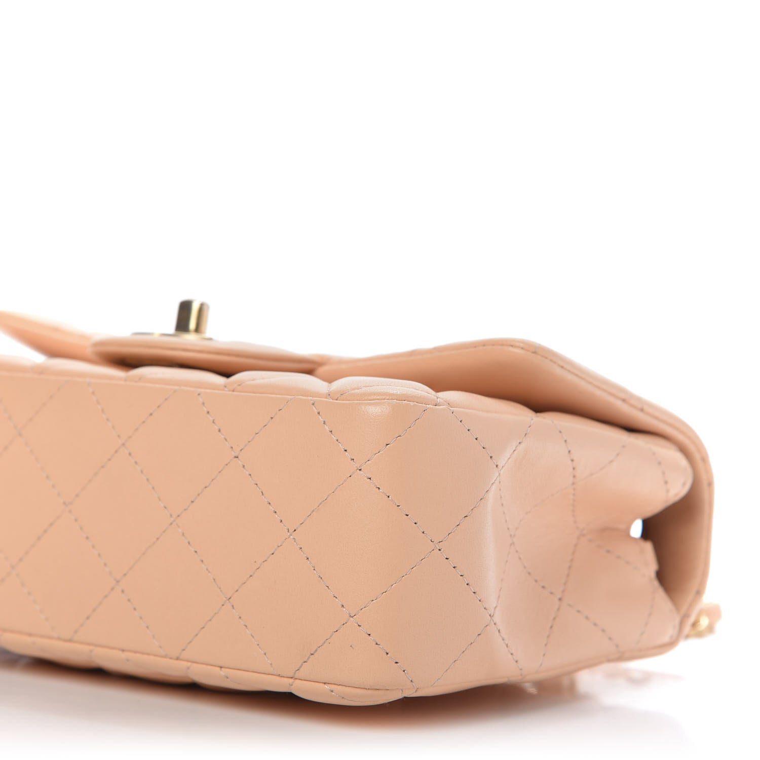 Chanel Lambskin Quilted Mini Rectangular Flap Beige 7 of 11