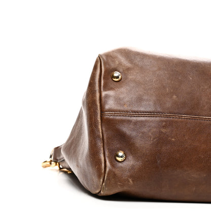 Prada Soft Calf Shopping Tote Brown 8 of 11