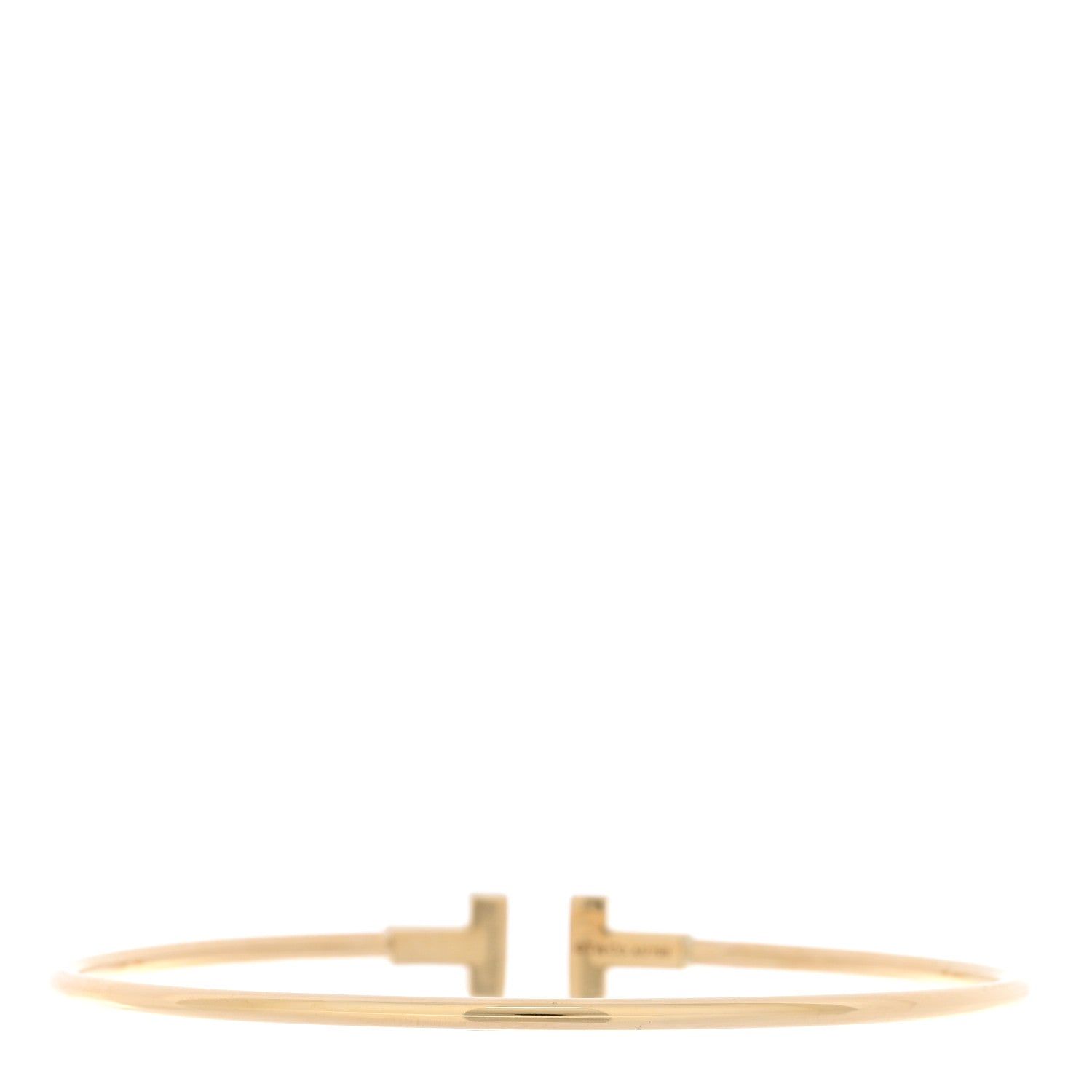 Tiffany 18K Yellow Gold Narrow T Wire Bracelet 2 of 3