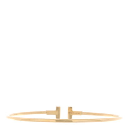 Tiffany 18K Yellow Gold Narrow T Wire Bracelet 2 of 3