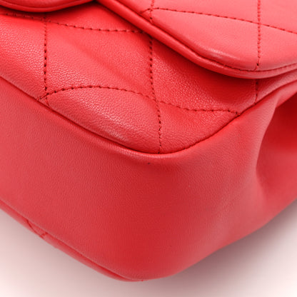 Chanel Lambskin Quilted Small Circular Handle Bag Brilliant Rouge 12 of 15