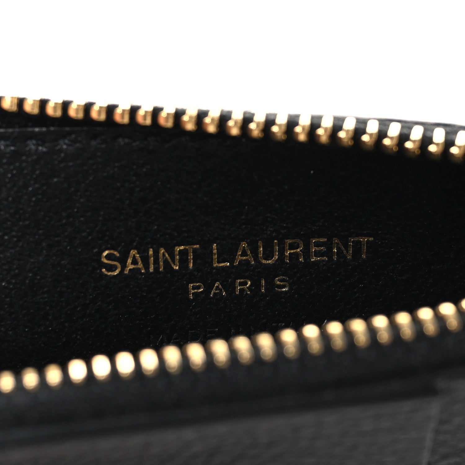 Saint Laurent Grained Calfskin Monogram 5 Fragments Zip Pouch Card