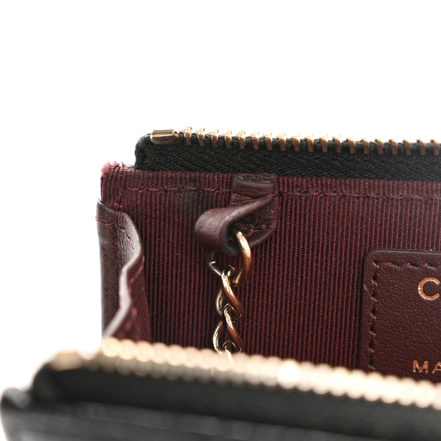 Caviar Quilted Key Holder Case Black