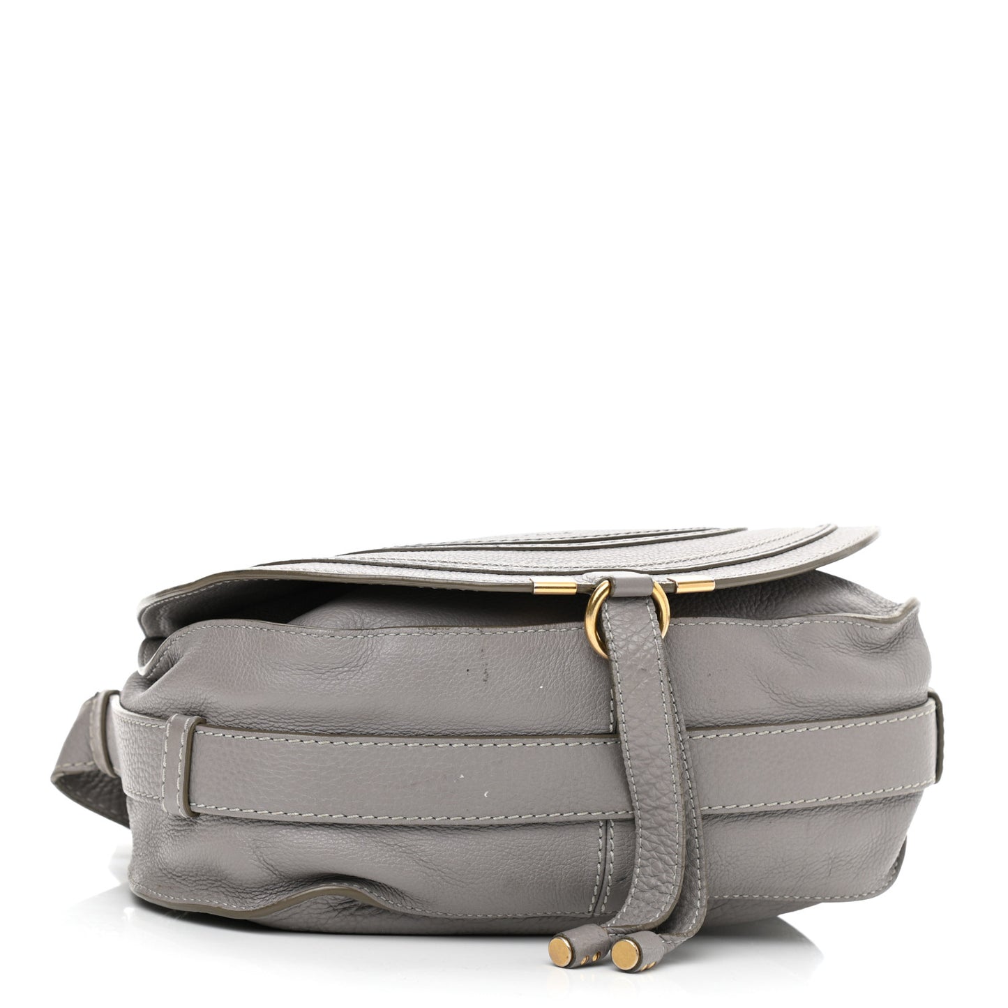 Calfskin Medium Marcie Round Crossbody Bag Cashmere Grey