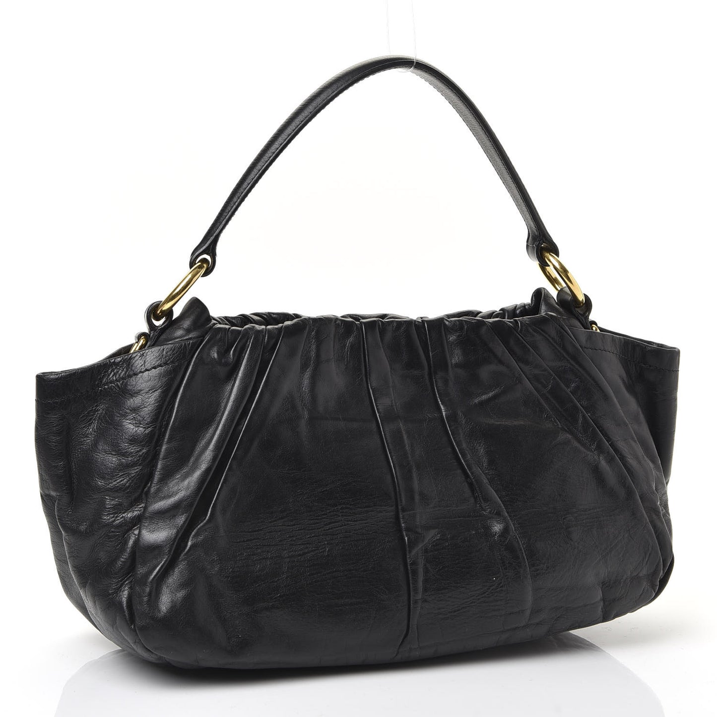 Soft Calf Pleated Hobo Black