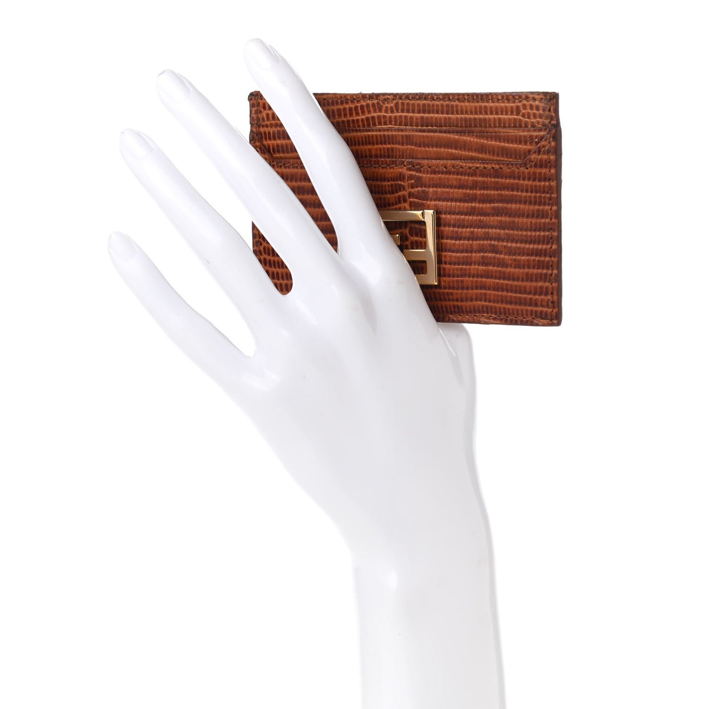 Lizard Card Holder Brown