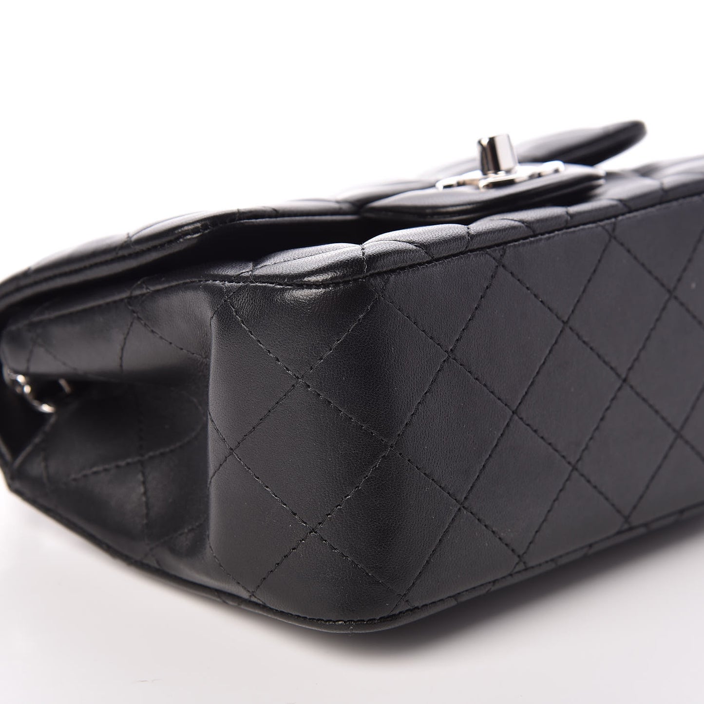 Lambskin Quilted Mini Square Flap Black