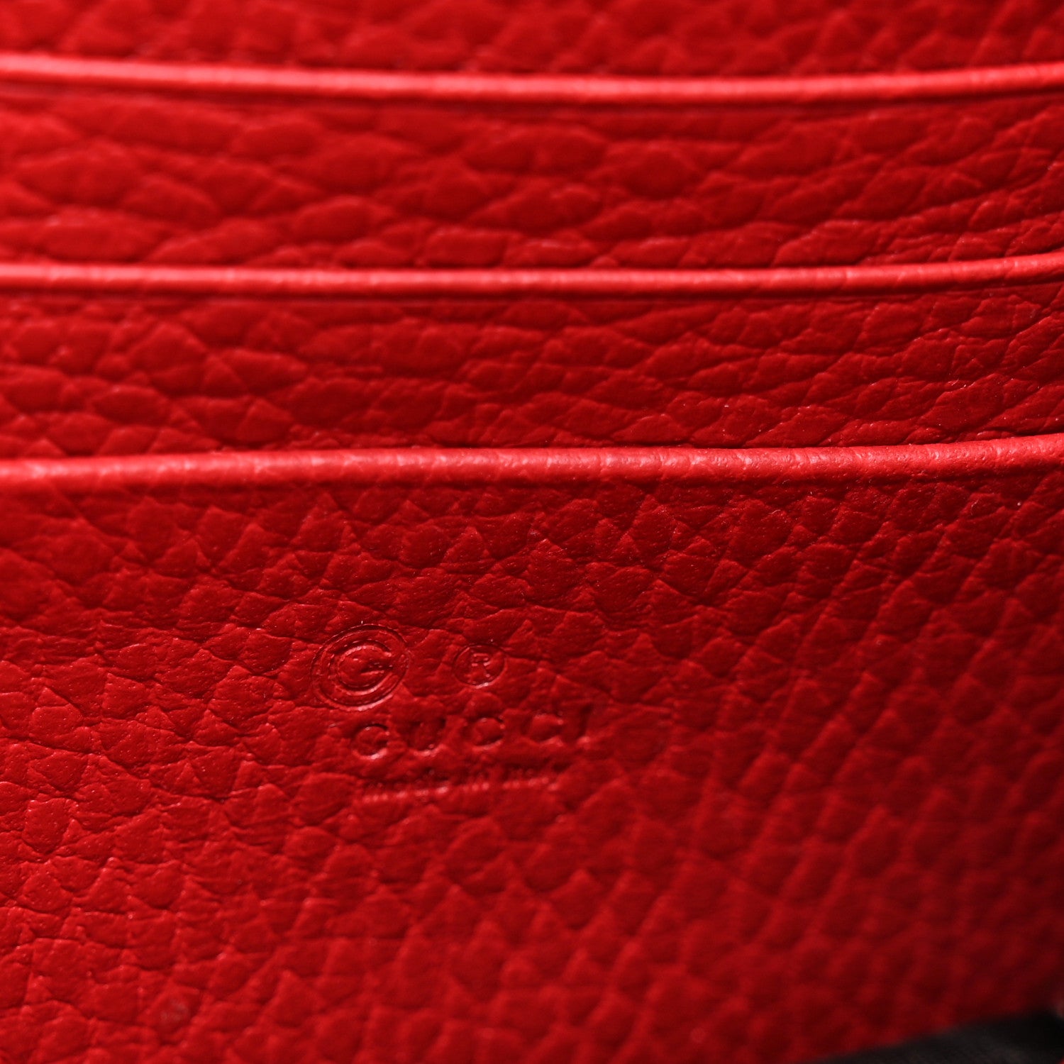 Gucci Dollar Calfskin Interlocking G Chain Wallet Red 6 of 13