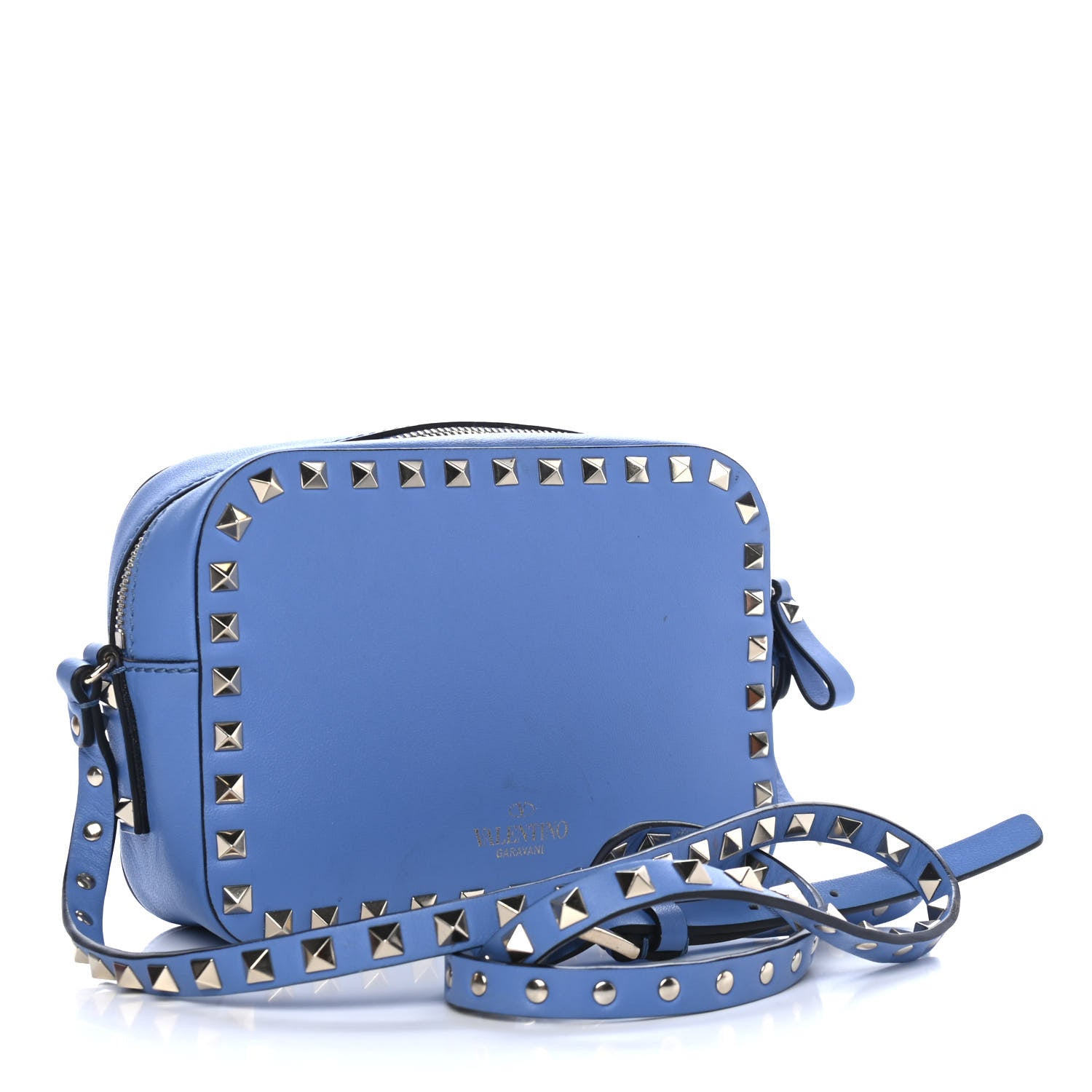 Valentino Garavani Calfskin Rockstud Camera Crossbody Bag Light Blue 2 of 4