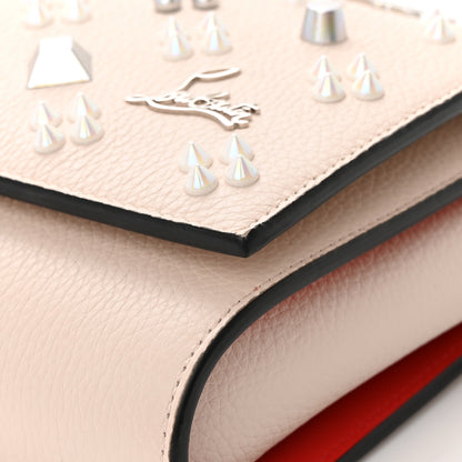 Christian Louboutin Grained Calfskin Spikes Loubinthesky Paloma Clutch Leche 13 of 15