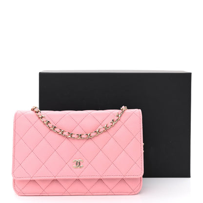 Chanel Caviar Quilted Wallet on Chain WOC Light Pink 12 of 12