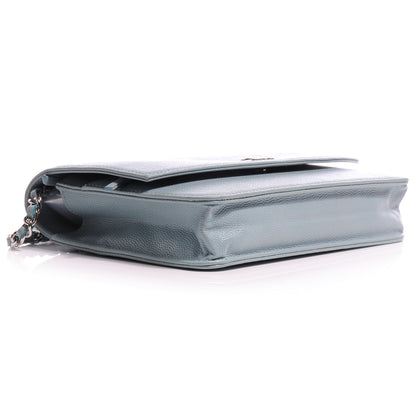 Chanel Caviar Sevruga Wallet on Chain WOC Light Blue 4 of 9