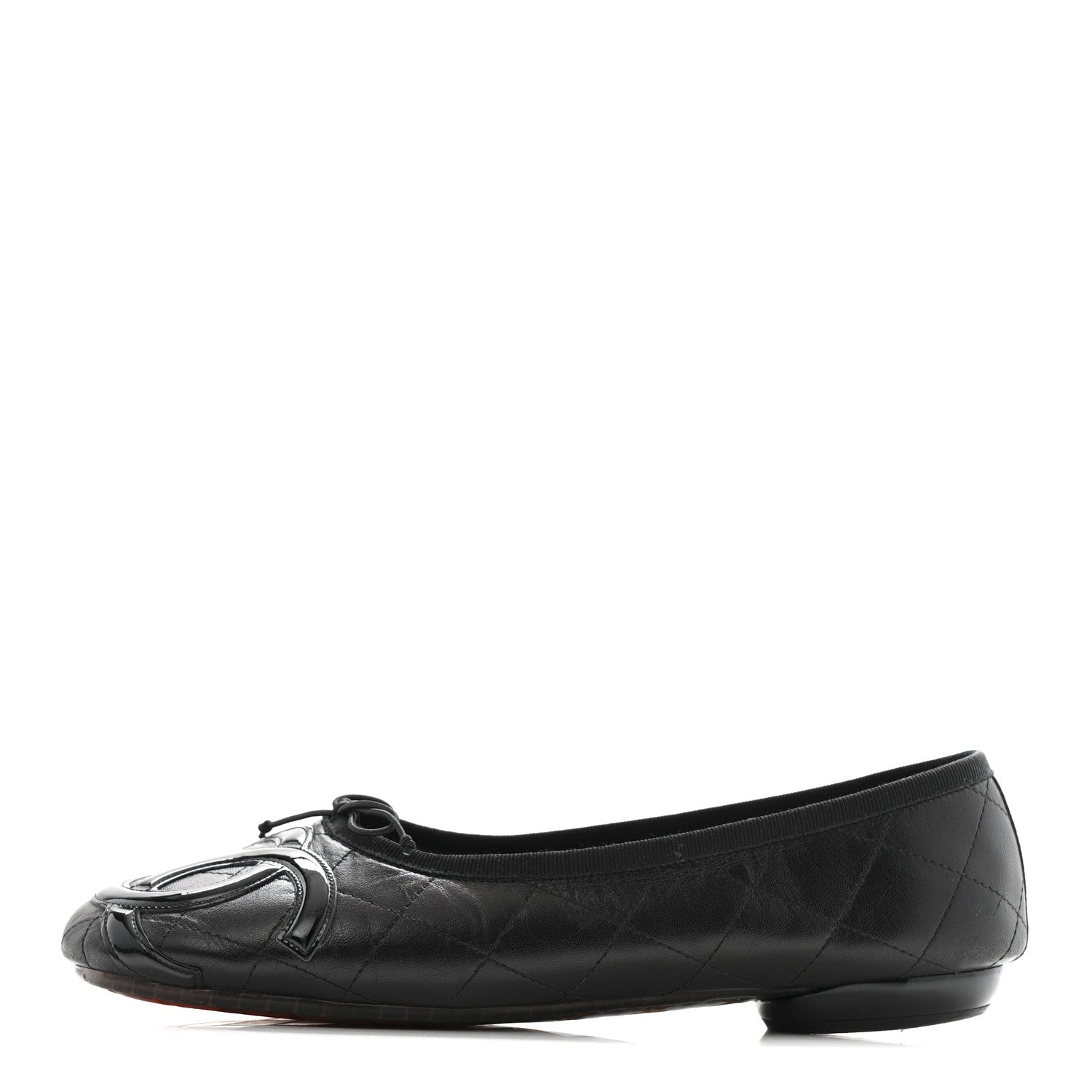 Chanel Lambskin Quilted Cambon Ballerina Flats 40 Black 1 of 12