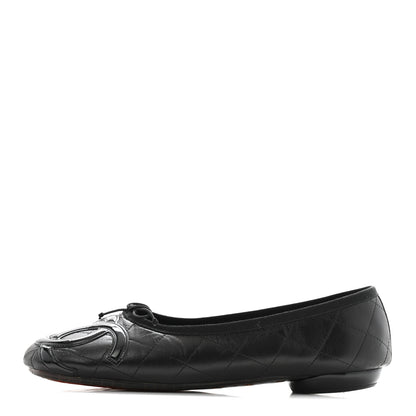 Chanel Lambskin Quilted Cambon Ballerina Flats 40 Black 1 of 12