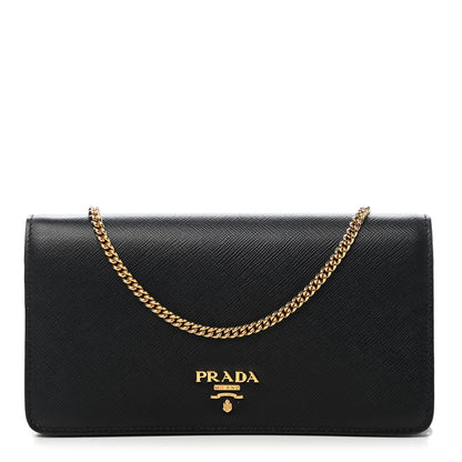 Prada Saffiano Metal Oro Mini Bag Black 1 of 15