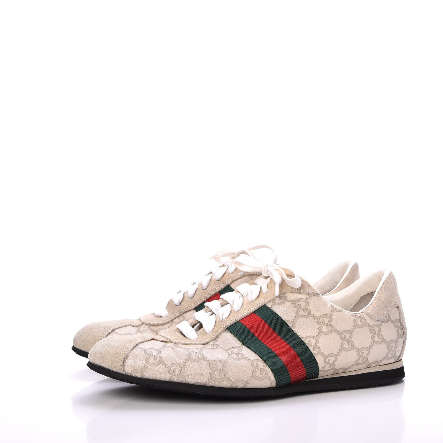 Gucci Guccissima Web Mens Sneakers 10 White 3 of 17