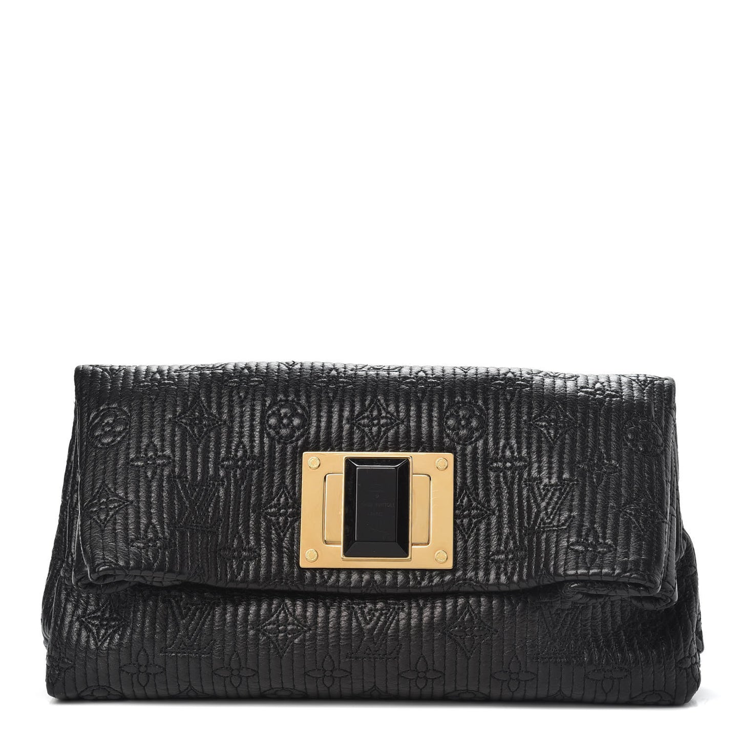 Calfskin Quilted Monogram Altair Clutch Black