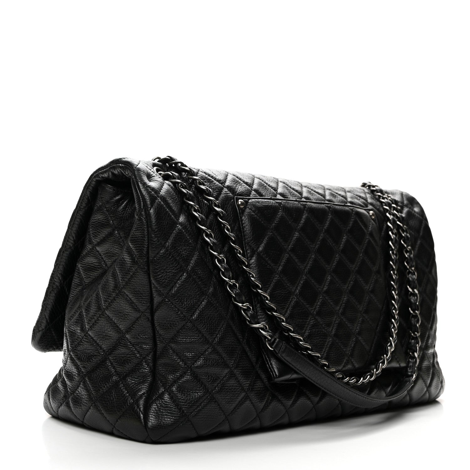 Chanel Calfskin Quilted XXL Travel Flap Bag Black 3 of 9