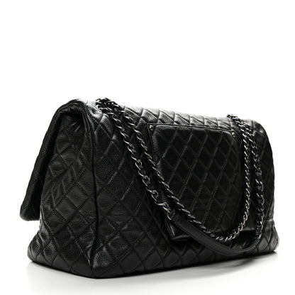 Chanel Calfskin Quilted XXL Travel Flap Bag Black 3 of 9