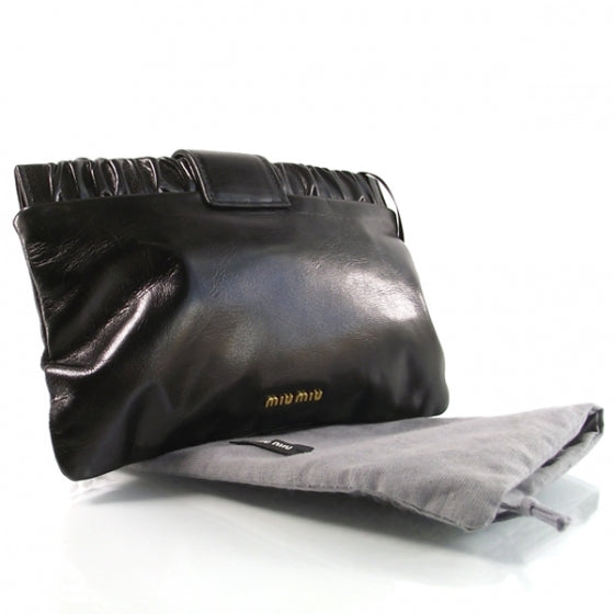 Miu Miu Leather Clutch Black 5 of 7