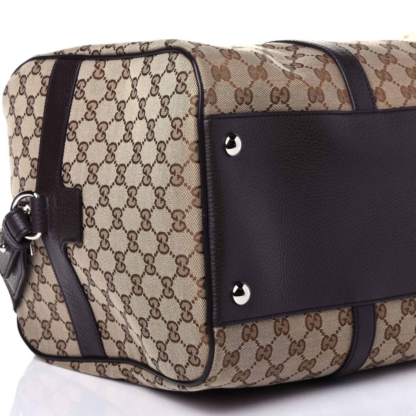 Monogram Dollar Calfskin Boston Duffle Bag Beige Ebony Testa di Moro Marrone Scuro