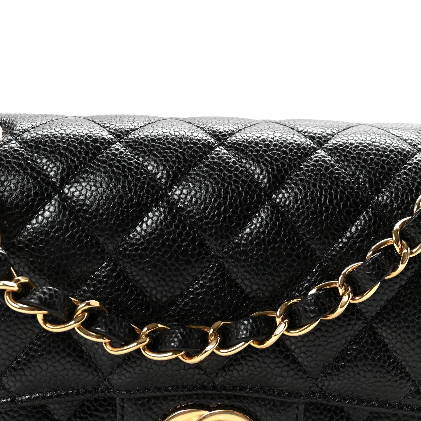 Caviar Quilted Small Double Flap Black