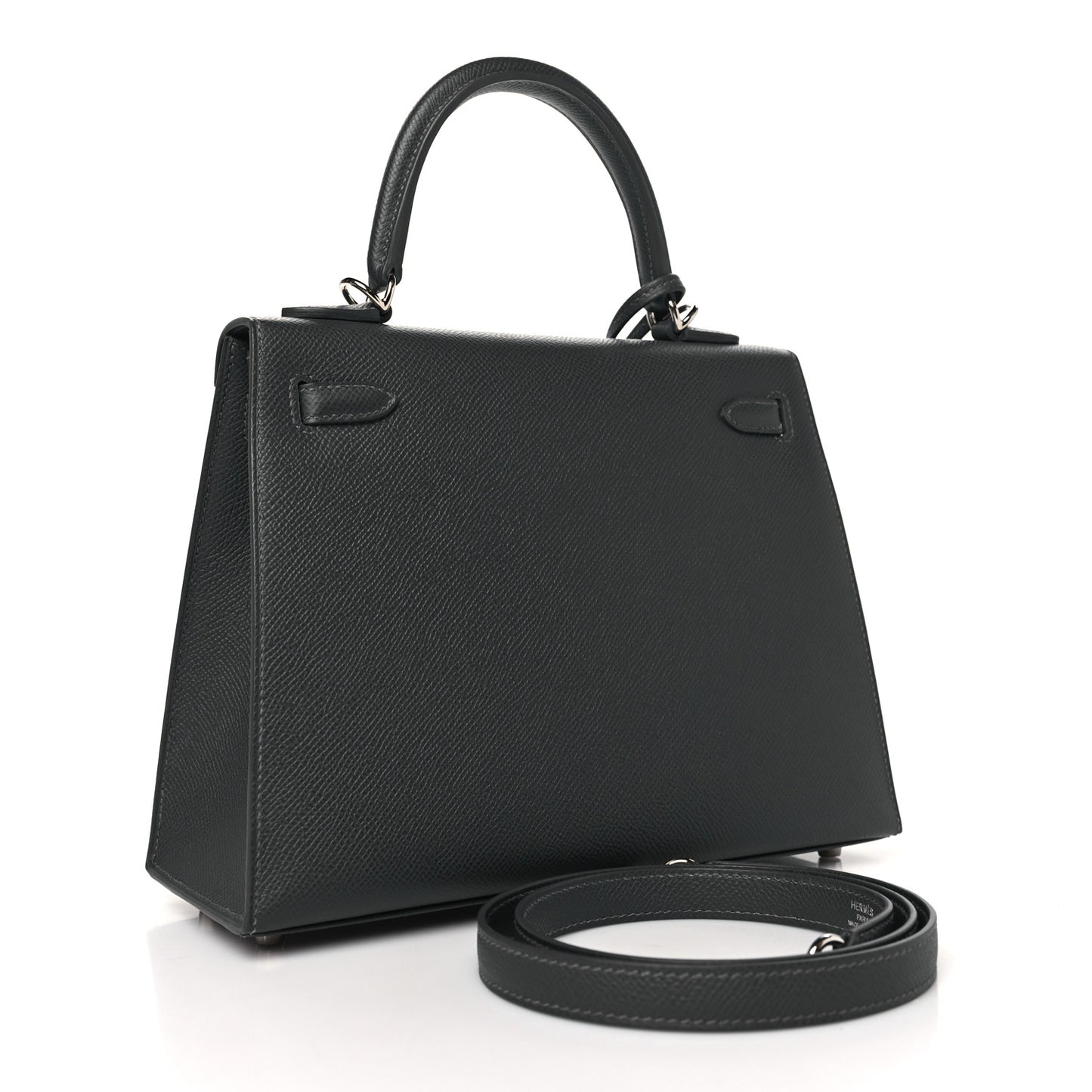 Epsom Tadelakt Chevre Mysore Casaque Etoilee Kelly Sellier 25 Ardoise Black Vert Peppermint