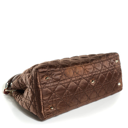 Christian Dior Nylon Cannage Medium Charming Lock Tote Chocolate 4 of 7