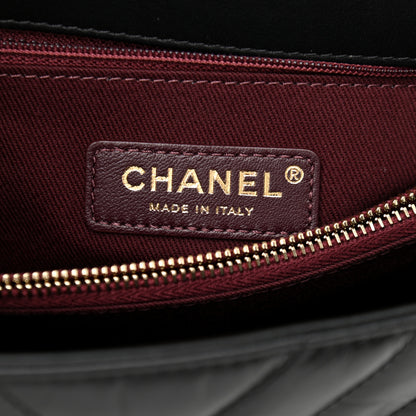 Chanel Aged Calfskin Chevron Quilted Small Coco Handle Flap Black 6 of 10