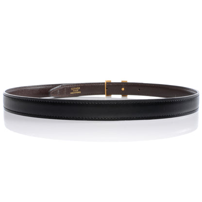 Hermes Box Courchevel Reversible Constance 18mm H Belt Noir Chocolate 70 3 of 7