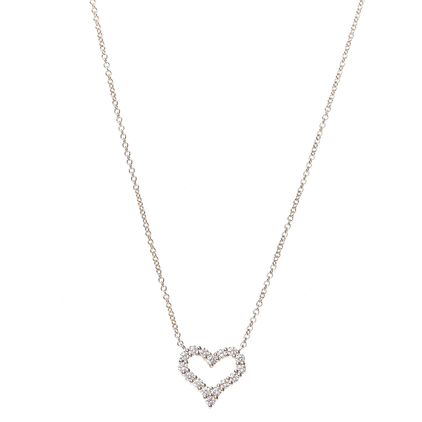 18K Rose Gold Diamond Mini Heart Pendant Necklace