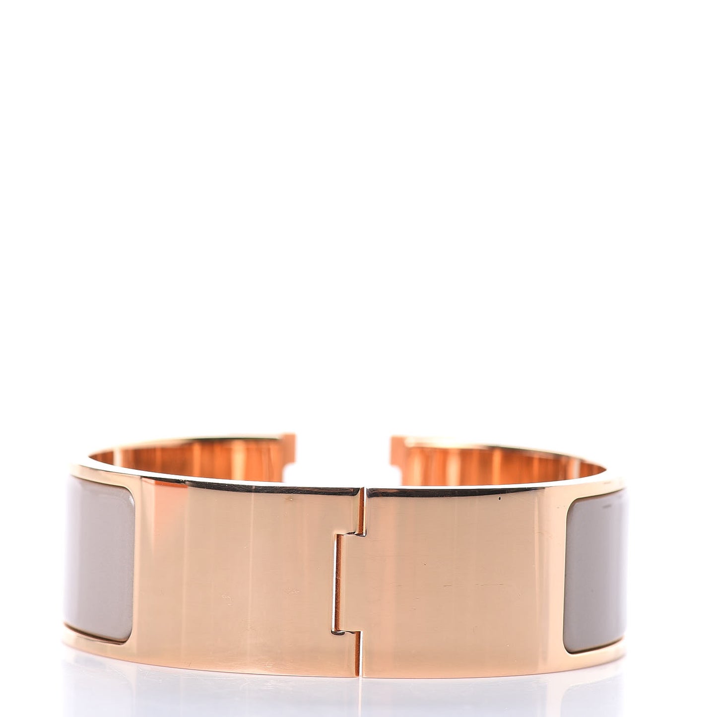 Enamel Wide Clic Clac H Bracelet PM Marron Glace