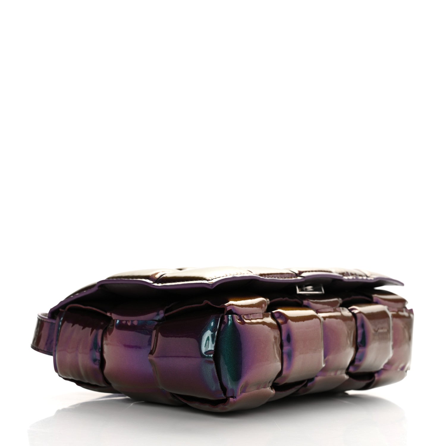 Bottega Veneta Glossy Nail Polish Nappa Maxi Intreccio Padded Cassette Crossbody Bag Holographic 4 of 11