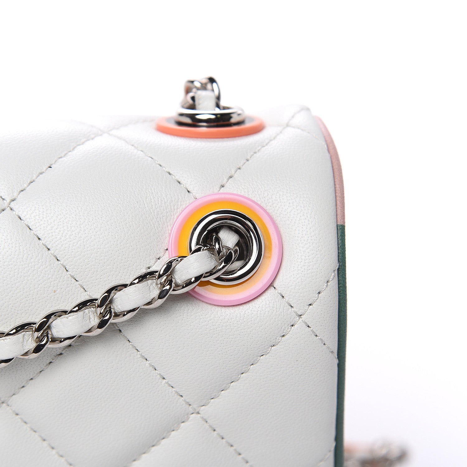 Chanel Lambskin Plexiglass Quilted Small Cuba Color Flap White Multicolor 4 of 12