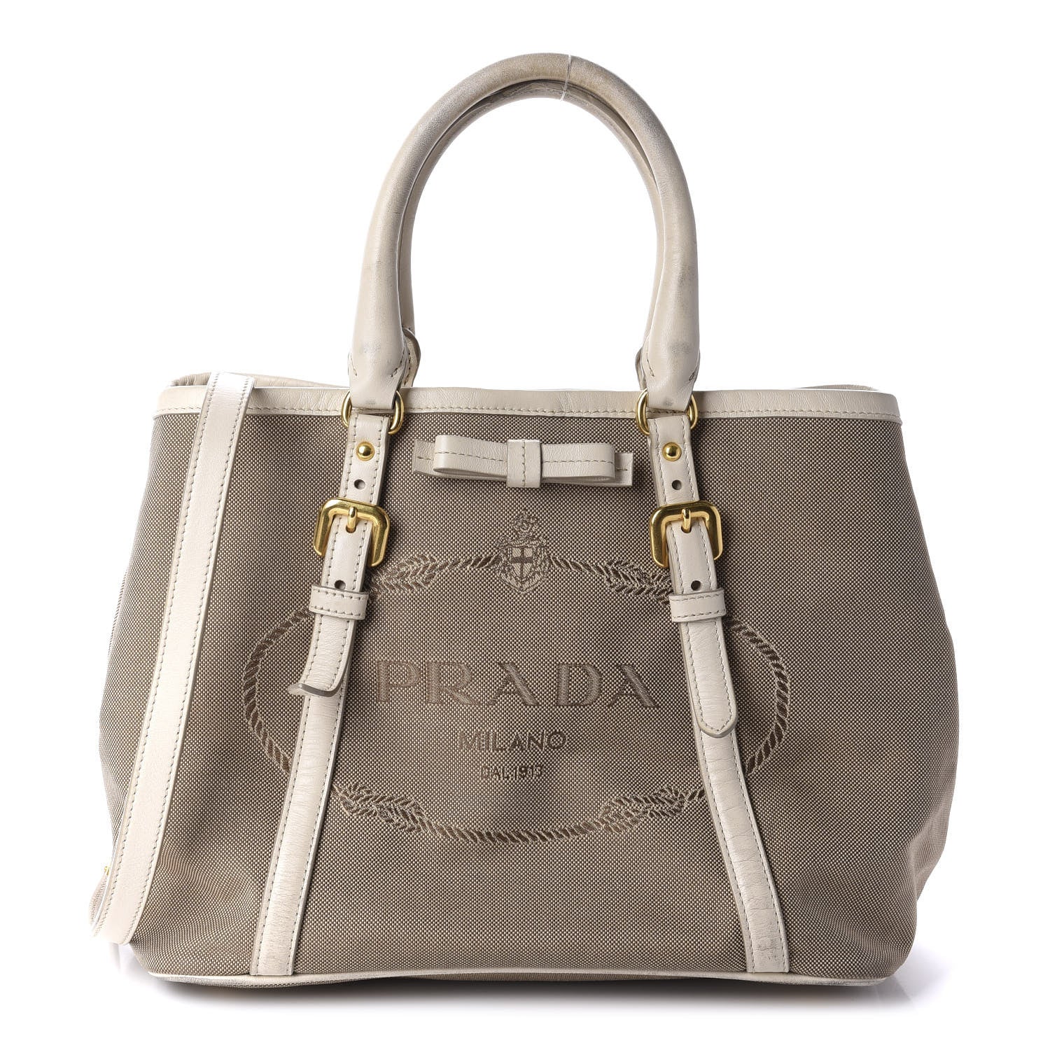 Prada Jacquard Logo Tote Talco 1 of 11