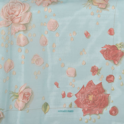 Hermes Silk Mousseline La Rosee Pocket Square 3 of 5