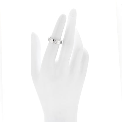 Cartier 18K White Gold 3 Diamond 5.5mm LOVE Ring 49 5 2 of 4