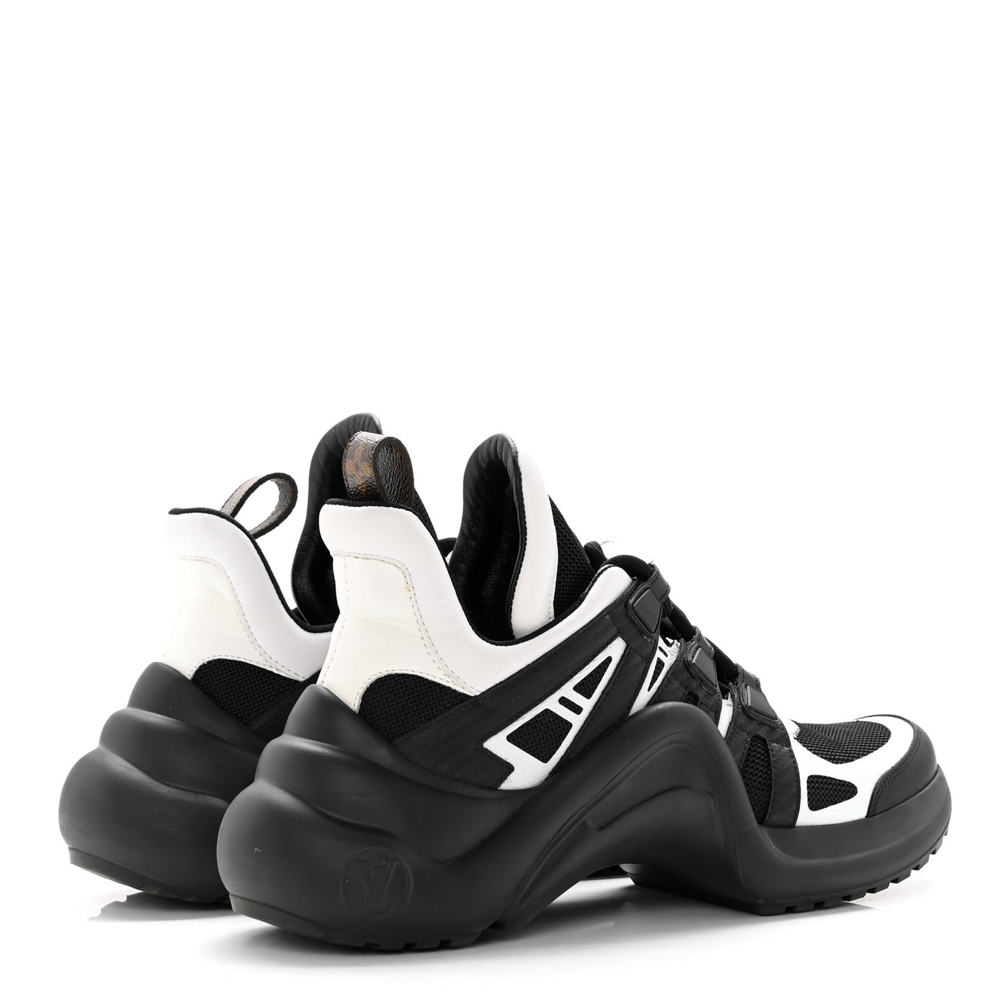Calfskin Technical Nylon LV Archlight Sneakers 37 Black White
